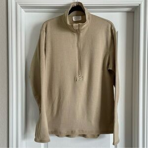 Peckham Gen Ill Mid-Weight Top Base Layer Waffle Grid Fleece Zip Long Sleeve M